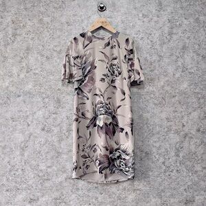 ❣️steal Authentic Burberry Gray Floral Midi Dress